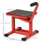 Elevador para Motocicletas con Manivela Altura Ajustable de 27,5/39,5 cm Base Antideslizante Carga 150kg Rojo y Negro