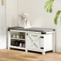 Zapatero con Asiento Compartimentos para 7 Pares de Zapatos para Entrada Salón Dormitorio 100x40x48 cm Blanco Grisáceo