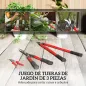 Juego de Herramientas Jardinería de 3 Piezas con Tijeras de Jardín Cortarramas Tijeras de Podar y Mangos de Goma Ligera