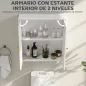 Mueble de Baño Colgar con Estantes 2 Puertas con Diseño de Arco Tiradores Dorados 60x20x60 cm Blanco