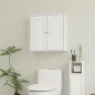 Mueble de Baño Colgar con Estantes 2 Puertas con Diseño de Arco Tiradores Dorados 60x20x60 cm Blanco