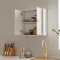Mueble de Baño Colgar con Estantes 2 Puertas con Diseño de Arco Tiradores Dorados 60x20x60 cm Blanco