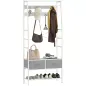 Perchero Zapatero con Zapatero Ganchos Cajones Barra y Eatante para Entrada Pasillo Salón 80x30x180,5 cm Blanco Perchero Zapatero con Zapatero Ganchos Cajones Barra y Eatante para Entrada Pasillo Salón 80x30x180,5 cm Blanco