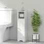 Armario de Baño Estrecho Mueble Auxiliar de Baño con Estante Ajustable y Portarrollos de Papel 21x20x79 cm Blanco