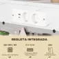 Mesa Auxiliar Estilo Marmolizado con Cargador USB y Espacio de Almacenaje 25,5x40x71 cm Blanco y Dorado