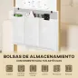 Mesa Auxiliar Estilo Marmolizado con Cargador USB y Espacio de Almacenaje 25,5x40x71 cm Blanco y Dorado