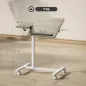 Mesa Auxiliar con Ruedas Altura Ajustable Superficie Inclinable y Marco de Metal 57x40x67,5-101 cm Roble y Blanco