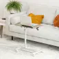 Mesa Auxiliar con Ruedas Altura Ajustable Superficie Inclinable y Marco de Metal 57x40x67,5-101 cm Roble y Blanco Mesa Auxiliar con Ruedas Altura Ajustable Superficie Inclinable y Marco de Metal 57x40x67,5-101 cm Roble y Blanco