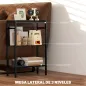 Mesa Auxiliar Estrecha de 3 Niveles con Estantes Abiertos y Estructura de Acero para Salón Dormitorio 43x18x62,5cm Negro