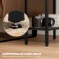 Mesa Auxiliar Estrecha de 3 Niveles con Estantes Abiertos y Estructura de Acero para Salón Dormitorio 43x18x62,5cm Negro