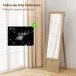 Espejo de Cuerpo Entero 160x50 cm con Marco de Madera y Soporte para Salón Dormitorio Natural