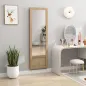 Espejo de Cuerpo Entero 160x50 cm con Marco de Madera y Soporte para Salón Dormitorio Natural