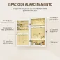 Espejo Joyero de Pared con Cerradura y Varios Compartimentos Montar en Pared o Puerta Blanco y Forro Crema