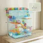 Jaula para Hámster de Múltiples Niveles con Tubos Plataformas Comedero Bebedero Casita Rueda Escaleras 47x30x59 cm Azul Jaula para Hámster de Múltiples Niveles con Tubos Plataformas Comedero Bebedero Casita Rueda Escaleras 47x30x59 cm Azul