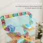 Jaula para Hámster de Múltiples Niveles con Tubos Plataformas Comedero Bebedero Casita Rueda Escaleras 47x30x59 cm Azul Jaula para Hámster de Múltiples Niveles con Tubos Plataformas Comedero Bebedero Casita Rueda Escaleras 47x30x59 cm Azul