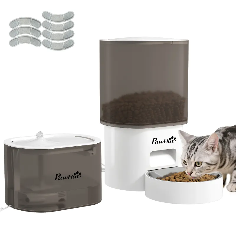 Dispensador de Comida para Gatos y Perros de 3L con Control de App 1-10 Comidas al Día Filtros Luz LED con Cable o Pilas