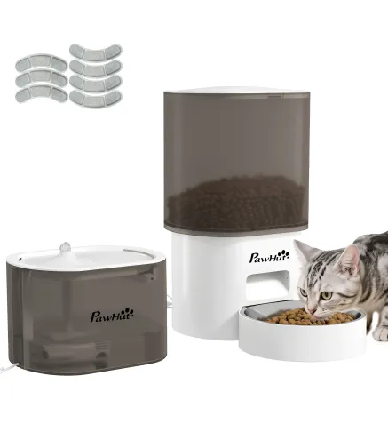 Dispensador de Comida para Gatos y Perros de 3L con Control de App 1-10 Comidas al Día Filtros Luz LED con Cable o Pilas