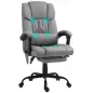 Silla de Oficina con Masaje de 6 Puntos Respaldo Alto Reclinable Altura Ajustable Reposapiés y Mando a Distancia Gris Silla de Oficina con Masaje de 6 Puntos Respaldo Alto Reclinable Altura Ajustable Reposapiés y Mando a Distancia Gris