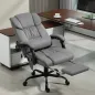 Silla de Oficina con Masaje de 6 Puntos Respaldo Alto Reclinable Altura Ajustable Reposapiés y Mando a Distancia Gris