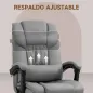 Silla de Oficina con Masaje de 6 Puntos Respaldo Alto Reclinable Altura Ajustable Reposapiés y Mando a Distancia Gris