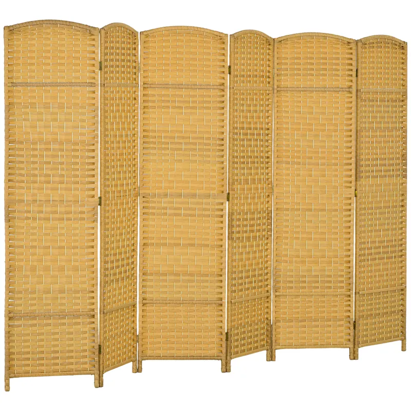 Separador de Ambientes de 6 Paneles Biombo Plegable 270x180 cm Pantalla de Privacidad de Polipropileno Natural Separador de Ambientes de 6 Paneles Biombo Plegable 270x180 cm Pantalla de Privacidad de Polipropileno Natural