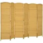 Separador de Ambientes de 6 Paneles Biombo Plegable 270x180 cm Pantalla de Privacidad de Polipropileno Natural