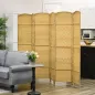 Separador de Ambientes de 6 Paneles Biombo Plegable 270x180 cm Pantalla de Privacidad de Polipropileno Natural
