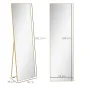 Espejo de Pie Cuerpo Entero de Aleación de Aluminio Espejo de Pared con 2 Formas de Uso Rectangular 50x161,5x2 cm Dorado