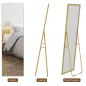 Espejo de Pie Cuerpo Entero de Aleación de Aluminio Espejo de Pared con 2 Formas de Uso Rectangular 50x161,5x2 cm Dorado