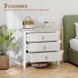 Cómoda para Dormitorio con 3 Cajones Tiradores de PU Cajonera para Salón Pasillo 80x40x78,5 cm Blanco