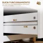 Cómoda para Dormitorio con 3 Cajones Tiradores de PU Cajonera para Salón Pasillo 80x40x78,5 cm Blanco