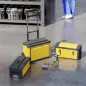 Caja de Herramientas con Ruedas Apilable Carro de Herramientas de Acero con Bandeja Mango Telescópico Amarillo y Negro