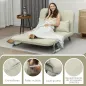 Sofá Cama de 2 Plazas con Respaldo Ajustable en 5 Posiciones Tapizado con Tacto de Ante y Cojines 111x80x78 cm Crema