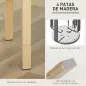 Juego de 4 Taburetes Redondos de Madera Apilables con Asiento Acolchado para Cocina Comedor Dormitorio Marrón