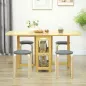 Juego de 4 Taburetes Redondos de Madera Apilables con Asiento Acolchado para Cocina Comedor Dormitorio Gris