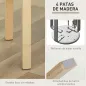 Juego de 4 Taburetes Redondos de Madera Apilables con Asiento Acolchado para Cocina Comedor Dormitorio Gris