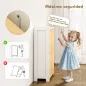 Zapatero Estrecho con 2 Puertas de Bambú con Listones Estantes Ajustables para 12 Pares de Zapatos Blanco y Natural Zapatero Estrecho con 2 Puertas de Bambú con Listones Estantes Ajustables para 12 Pares de Zapatos Blanco y Natural