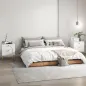 Pack de 2 Mesillas de Noche Dormitorio con 2 Cajones y Patas de Acero Estilo Moderno 40x35x50 cm Blanco