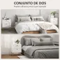 Pack de 2 Mesillas de Noche Dormitorio con 2 Cajones y Patas de Acero Estilo Moderno 40x35x50 cm Blanco