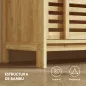 Armario de Baño de Bambú con 2 Puertas Correderas Diseño de Lamas 4 Estantes Mueble Auxiliar de Baño 80x34x80 cm Natural