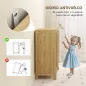 Armario de Baño de Bambú con 2 Puertas Correderas Diseño de Lamas 4 Estantes Mueble Auxiliar de Baño 80x34x80 cm Natural