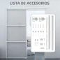 Puerta Corredera de Cristal con Herrajes Mecanismo Cierre Suave para Baño Salón 91,4x203,2 cm Blanco