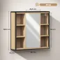 Armario de Baño con Espejo Estante Ajustable y 6 Compartimentos Abiertos 60x16x58,5 cm Roble