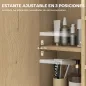 Armario de Baño con Espejo Estante Ajustable y 6 Compartimentos Abiertos 60x16x58,5 cm Roble