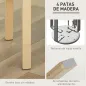 Juego de 4 Taburetes Redondos de Madera Apilables con Asiento Acolchado para Cocina Comedor Dormitorio Amarillo