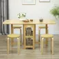 Juego de 4 Taburetes Redondos de Madera Apilables con Asiento Acolchado para Cocina Comedor Dormitorio Amarillo