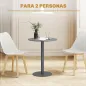 Mesa de Comedor Redonda para 2 Personas Mesa de Cocina de Acero para Interior y Exterior Ø60x72 cm Gris
