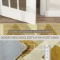 Alfombra Lavable en Lavadora Pelo Corto 170x120 cm Estilo Moderno Tapete para Sala de Estar Dormitorio Comedor Crema