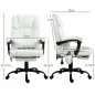 Silla de Oficina con Masaje de 6 Puntos Respaldo Alto Reclinable Altura Ajustable Reposapiés y Mando a Distancia Blanco