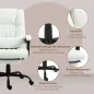 Silla de Oficina con Masaje de 6 Puntos Respaldo Alto Reclinable Altura Ajustable Reposapiés y Mando a Distancia Blanco